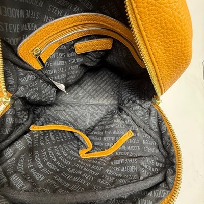 Steve Madden Mustard Yellow Faux Leather Embossed Logo Mini  display picture 2