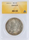 1900-O Morgan Dollar ANACS MS63 New Orleans Minted Silver Dollar No Reserve