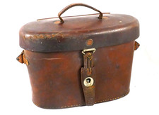 antiker Leder Köcher / Tasche für Fernglas, dickes Rindsleder, Militär?