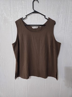 Drapers & Damons Women's Blouse Sleeveless Top Brown Size XL