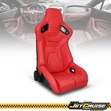 Bucket Racing Seat Universal Reclinable Right Side Dual Slider Red Pu Leather