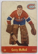 1955-56 Parkhurst Gerry McNeil #52 Montreal Canadiens Vintage