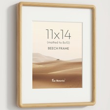 11x14 Picture Frame, Solid Beech Wood Frame with Real Glass, Hard Wood 11 by ...