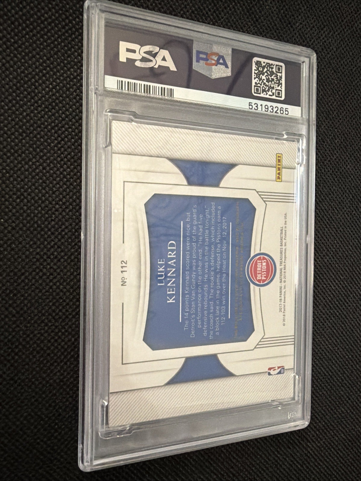 Luke Kennard Rookie Patch Auto Bronze RPA /25 - 2017 National Treasures - PSA 9 view 13