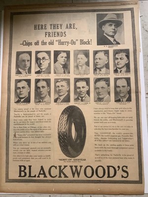 1928 Nashville Tennessean Full Page Ad Blackwoods Goodyear Employees Pictured