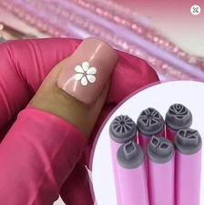 6pcs New Nail Art Stamp Pen Set with Simple Design Nail Art Pen Set Flower Nail
