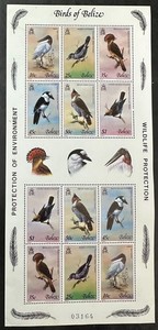 BELIZE   500g  Beautiful   Mint  NEVER  Hinged  Sheet  Of 1  2  BIRDS  Cat. $150