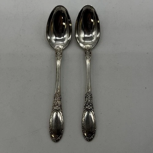Set Of 2 Old Mirror By Towle Sterling Silver Demitasse Spoons 4 1/4" No Monogram