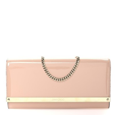 JIMMY CHOO Milla Powder Pink Patent Leather clutch