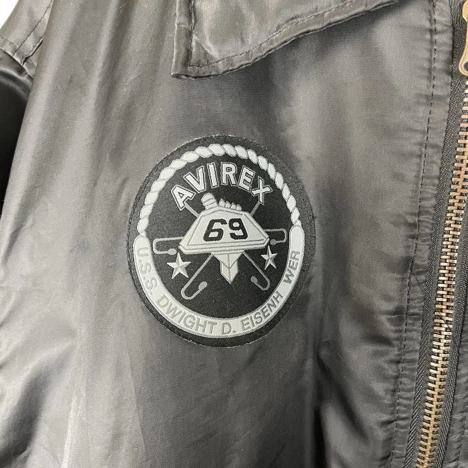 Chaqueta de vuelo AVIREX Tomcat Bomber para hombre talla grande negra parches bolsillos Foto 2 de 4
