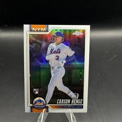 2026 Topps Chrome Carson Benge #87 White Refractor 30/30 New York Mets RC 