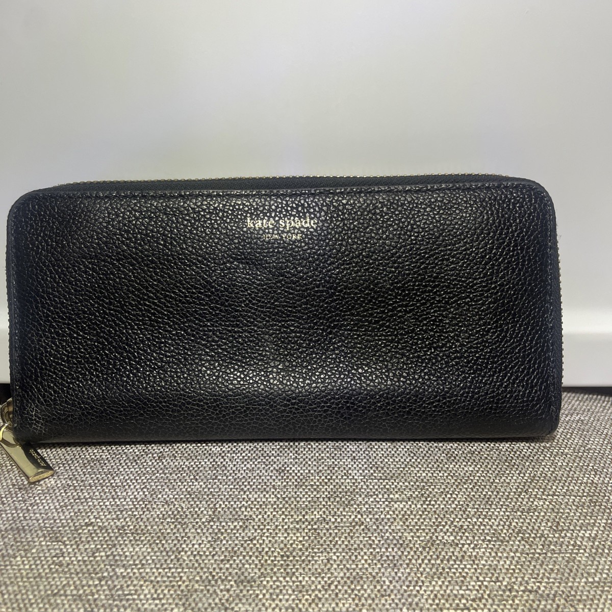 Kate Spade Black Zip Around Continental Leather Wallet Pink  display picture 2