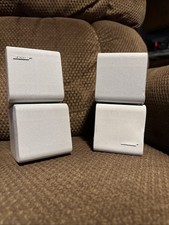2 Bose Used Cond White Double Cube Speakers, Tested, And They Sounded Great