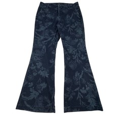 Liverpool Los Angeles Kelsey Flare Trouser Floral Print Blue Size 12/31 Whimsy