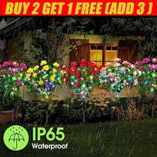 42 LED Solar Power Flower Lights Garden Stake Lamp Yard Outdoor Decor Waterproof