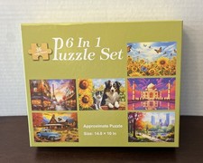 6 In 1 Puzzle Set for Seniors Or Kids Large Pieces 5 Complete 1 Puzzle Missing
