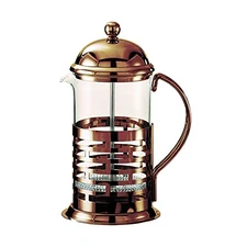Service Ideas T477BRNZ Brick French Coffee Press, Glass and 18/8 Stainless