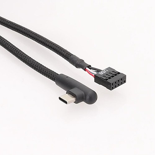 2 StüCk USB 9Pin auf Typ C Kabel für Computer-Motherboard -Shielding Mesh L6052 - Afbeelding 4 van 7