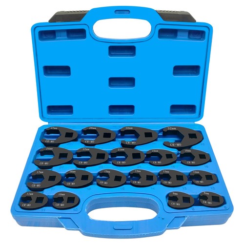 3/8” and 1/2” Drive Jumbo Crowfoot Flare Nut Wrench Set, 19PC Metric Tool 8 t...