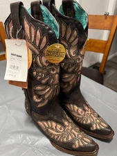 Corral West Womens Boots 8.5 M New with tags Boot Barn Brown with accents