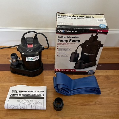 #ad Water Ace 1 3 HP Cast Iron Submersible Sump Pump R3S TESTED $99.99
