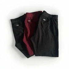 FIGS Kade Cargo Scrub Pants Bundle of 3 Women’s Large - 2 Black, 1 Burgundy