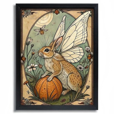 Osterhase Hase mit Flügeln und Ei Wandhase Geschenk Kunstdruck Poster Deko L