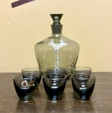 Vtg MCM 1957 Richard SUSSMUTH Le Rein Glass Decanter & Shot Glasses West Germany