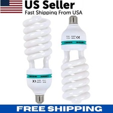 2x 85W CFL Daylight 5500K Spiral Softbox Light Bulbs E27 Photo Studio
