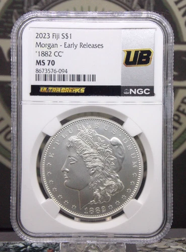 2023 Fiji Morgan Silver Dollar Style *1882 CC* $1 NGC MS70 #094 UltraBreaks
