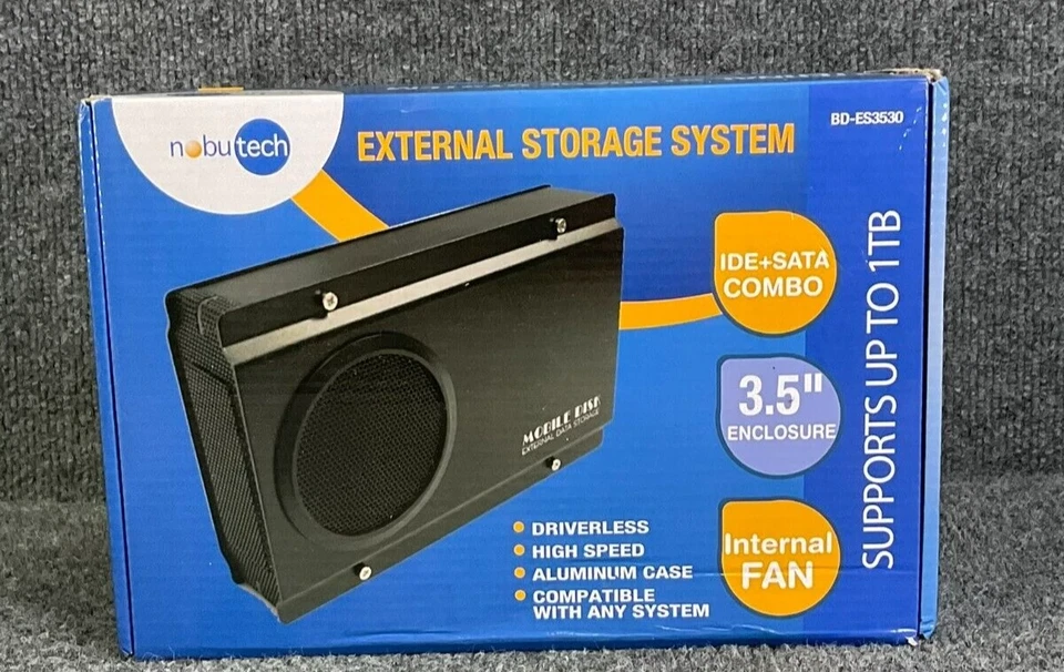 Nobutech 3.5" HDD Enclosure 💽 SATA/IDE to USB External Case w/ Cooling Fan - Image 2 of 4