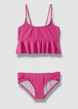 Billabong Kid's Girl's Pink Stretch Ruffle Tankini Two-Piece Swimsuit Set 5