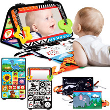 Tummy Time Baby Mirror Toys 0-6 6-12 Months - Montessori Infant Toys Brain Devel