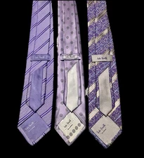 3 ITALO FERRETTI - Silvi Marina Purple Silk Striped Medallion Power Neck Ties