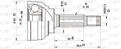 CVJ5022.10 OPEN PARTS Gelenksatz, Antriebswelle für HYUNDAI,MITSUBISHI,PROTON