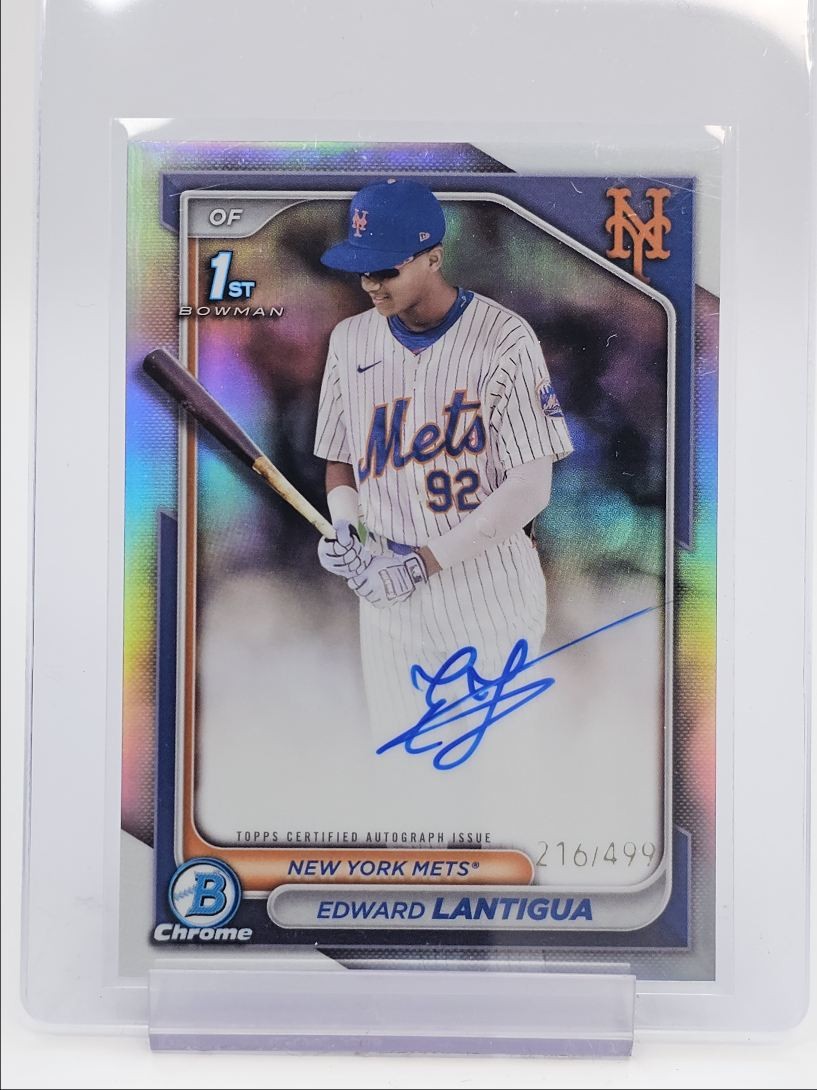EDWARD LANTIGUA 2024 BOWMAN CHROME 1ST REFRACTOR AUTO /499 Q2754
