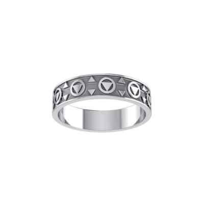 Addiction Recovery Rings AA Recovery Ring 925 Sterling Silver Fine Alcoholics Anonymous Jewelry ...
