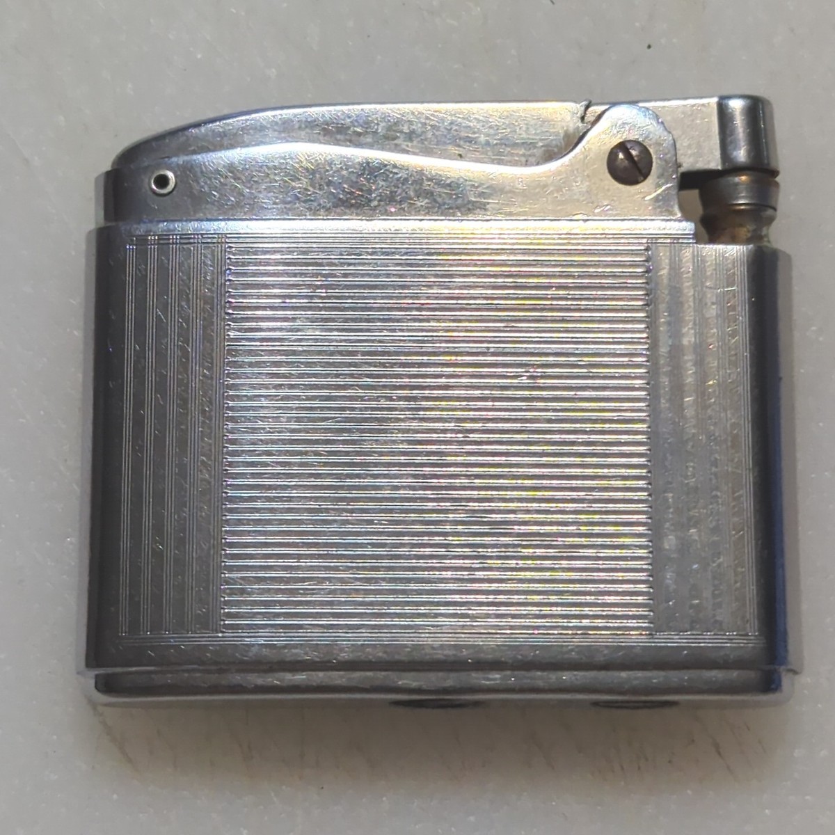 Vtg 1940s Ronson Adonis Lighter Silver Tone Pat. 19023 Engraved 