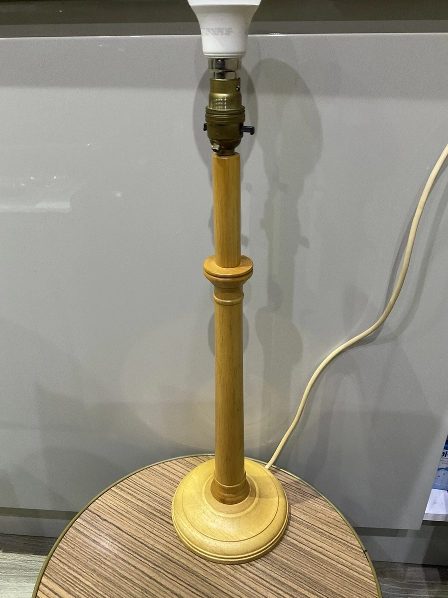 Table Lamp Solid Beech Wood Brass Bayonet Working Order