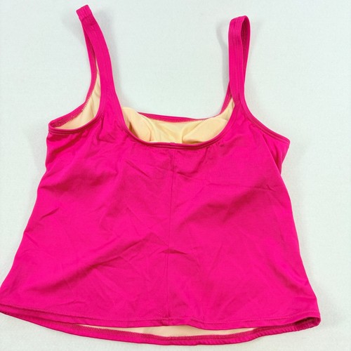 Lands End Women's Two Piece Tankini Swimsuit Size 14 Neon Pink Beach Bright Fun - Picture 3 of 10