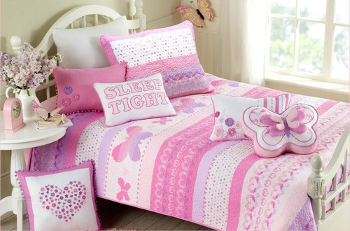 Butterfly Fairisle Reversible Cotton Quilt Set, Bedspreads, Coverlet - 第 14/14 張圖片