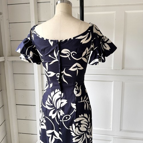 Unworn 1950s Vtg Alfred Shaheen Holomuu Hawaiian Mermaid Fishtail Maxi Dress XS - Picture 5 of 12