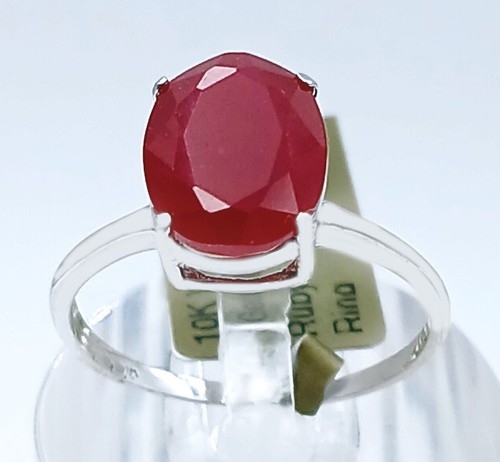 GENUINE 3.40 Cts RUBY RING 10k WHITE GOLD - Free Appraisal Service - NWT - Picture 3 of 8
