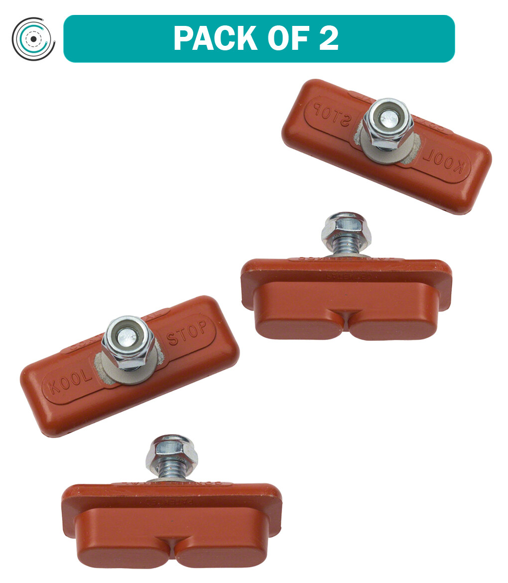 Pack of 2 Kool-Stop Continental Pads Salmon Compound Fot Caliper Style Brakes