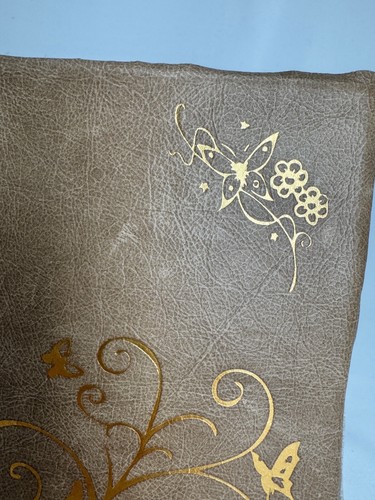 Diario italiano de cuero dorado en relieve con corbata envolvente páginas forradas de 5"x7" nuevo - Imagen 4 de 9