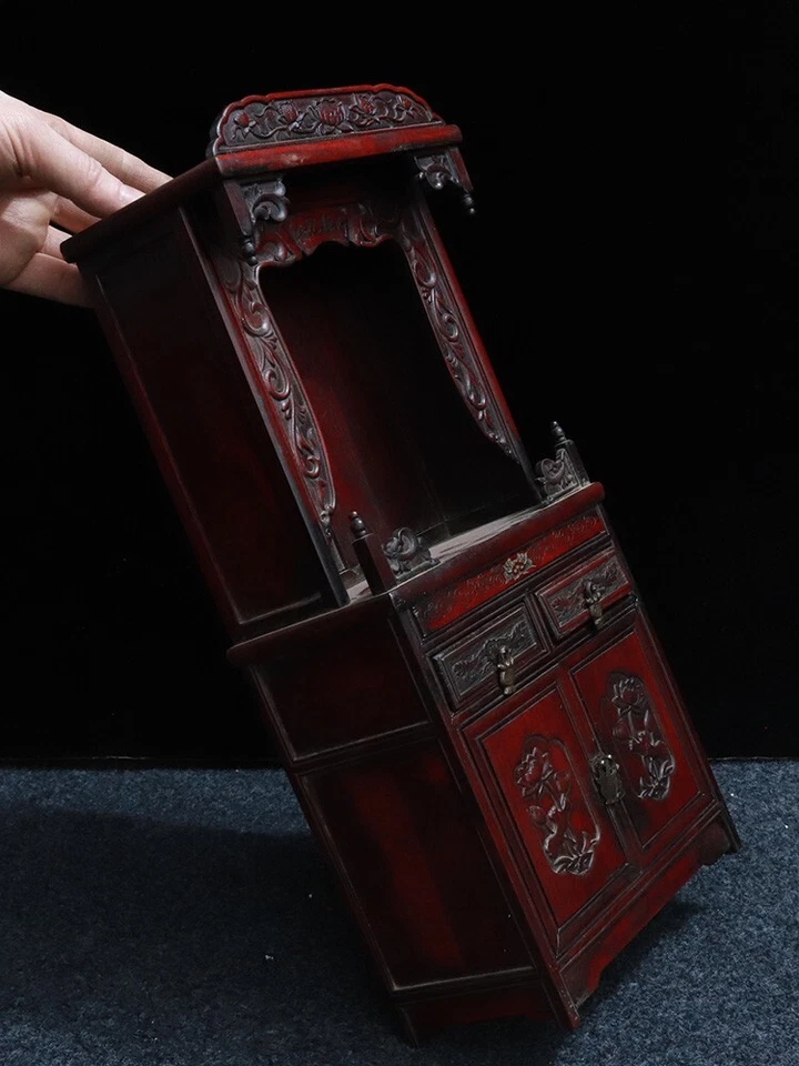 Antiguo Altar Budista de Palo de Rosa Butsudan Santuario Dios Casa Zen Colección Foto 4 de 4