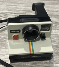 Polaroid One Step Land Camera Rainbow Stripe Vintage Uses SX-70 Film UNTESTED