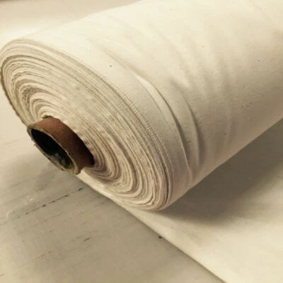 Calico Baumwollstoff Natur Canvas Uni 60" Gewebt Mittelschwer 50 Meter Rolle - Bild 1 von 2