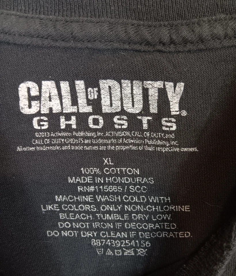 Call Of Duty Ghosts COD черный белый синий графический футболка мужская XL. Череп - Изображение 3 из 4