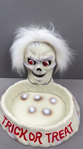 Ciotola caramelle scheletro dolcetto o scherzetto vintage anni 90 movimento attivato Halloween (VIDEO) - Video 1 di 1